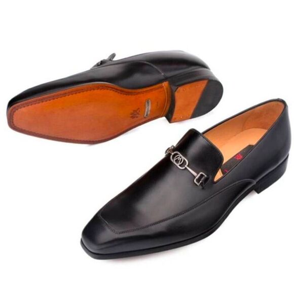 MEZLAN Falcon Black Leather Bit Loafer Size 13M - Picture 1 of 8